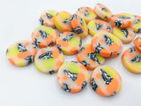 4pcs , Approx 18x5mm, Round (Flat) Handmade Polymer Clay Beads for Earring / Pendant in Misty Rose