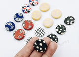 4pcs , Approx 18x5mm, Round (Flat) Handmade Polymer Clay Beads for Earring / Pendant - Choose your colour