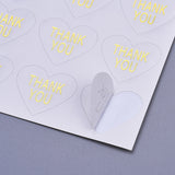 1 Roll (Approx 120pcs ),  28x32mm, Heart Shaped Self Adhesive Thank You Sticker in White