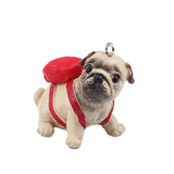 1pc, 35mm x 29mm, PVC 3D Pendants Bag Dog in Light Khaki