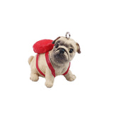 1pc, 35mm x 29mm, PVC 3D Pendants Bag Dog in Light Khaki
