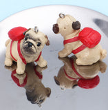 1pc, 35mm x 29mm, PVC 3D Pendants Bag Dog in Light Khaki