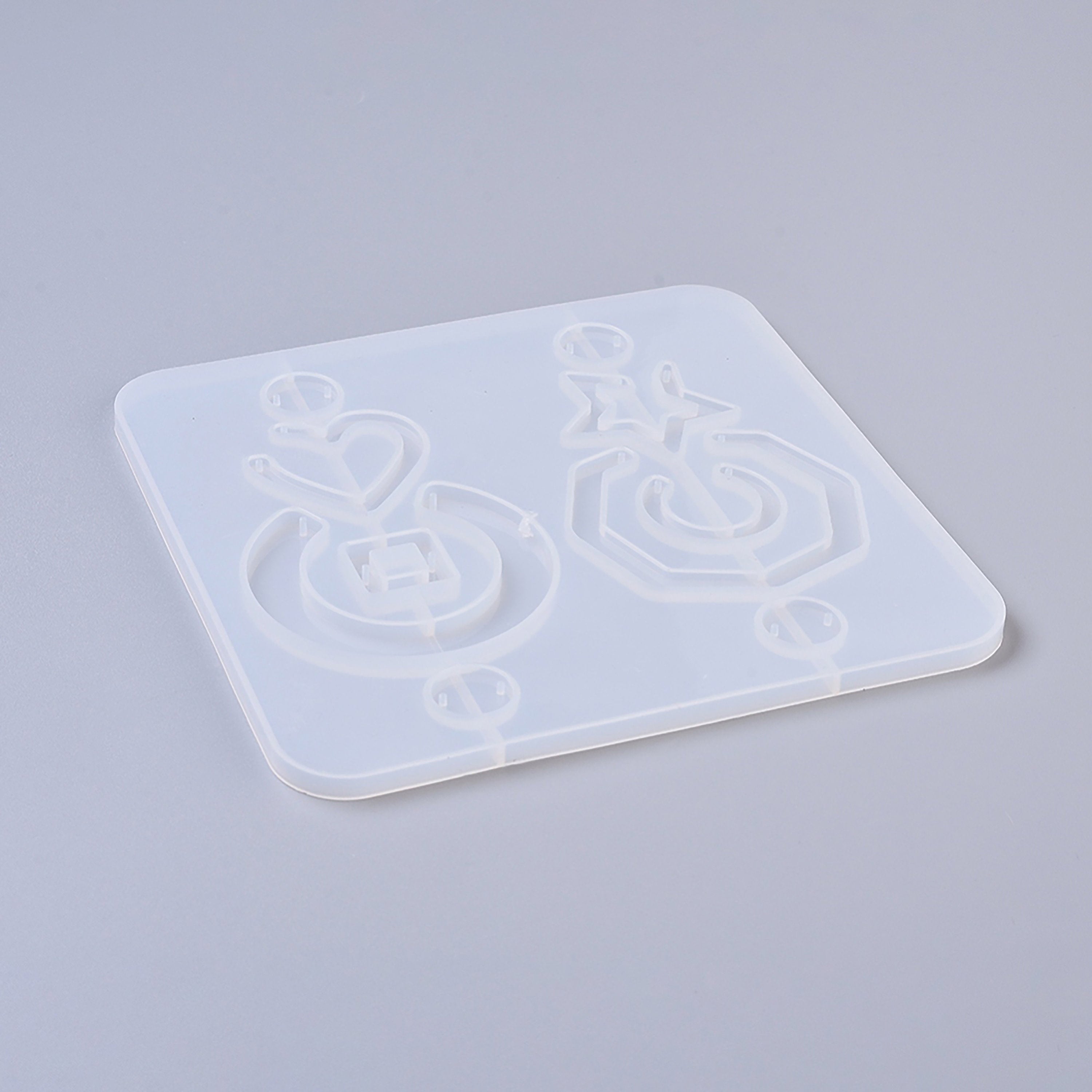 1pc, 14.4x9.8x0.8cm, Pendant Silicone Molds, Resin Casting Molds, For UV Resin, Epoxy Resin Jewelry Making, Geometric Shapes, White