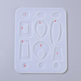 1pc, 156x122x4mm, Pendant Silicone Molds, Resin Casting Molds, For UV Resin, Epoxy Resin Jewelry Making, Geometric Shapes, White