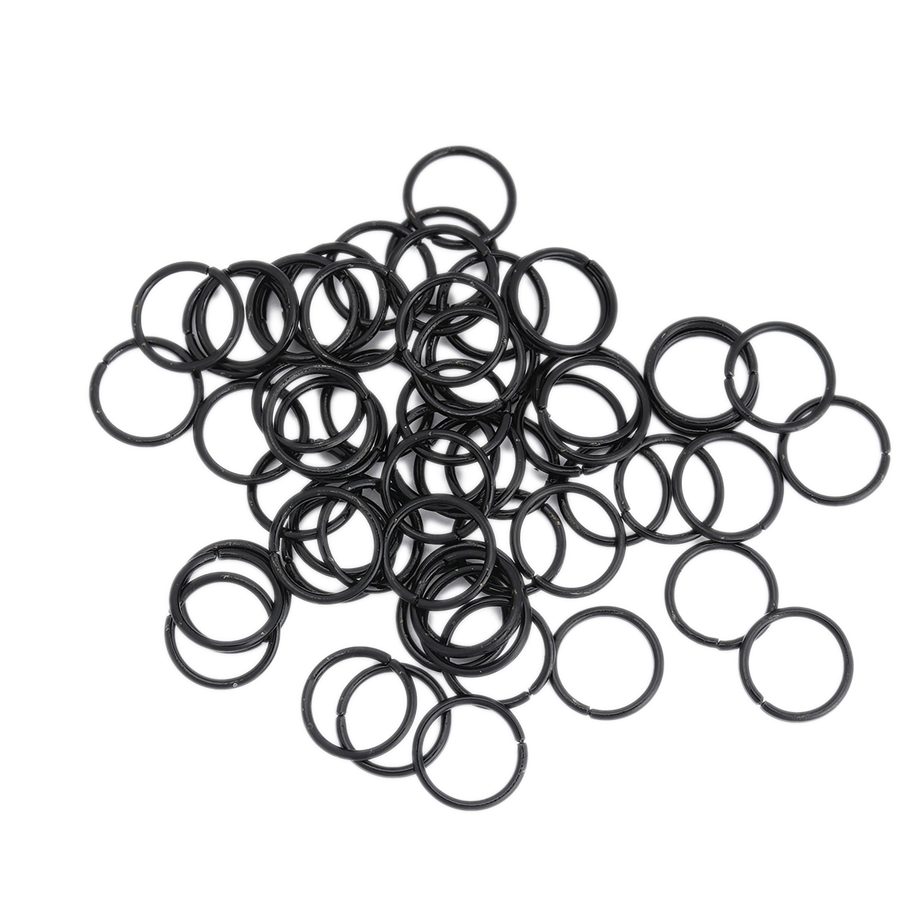 50pcs, 6mm, Iron Jump Ring Findings in Black
