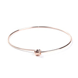 1pc, 22cm long, Copper Expandable Bangles Bracelets Round Single Bar in Rose Gold