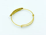 1pc, 22cm long , Feather Expandable Charm Bangle Bracelet in Antique Gold