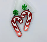 1 pair, Chunky Acrylic Christmas Theme Earring, Candy Cane Earring