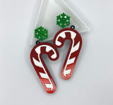 1 pair, Chunky Acrylic Christmas Theme Earring, Candy Cane Earring