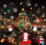 Merry Christmas Window Wall Stickers Santa Claus Deer Xmas Tree Snowflake Stickers Ornaments II