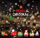 Merry Christmas Window Wall Stickers Santa Claus Deer Xmas Tree Snowflake Stickers Ornaments IV