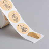 1 Roll (Approx 500pcs / roll ), 24.5mm, Round Self Adhesive Santa Christmas Sticker in Multi-colour