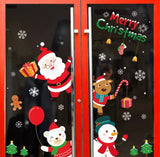 Merry Christmas Window Wall Stickers Santa Claus Deer Xmas Tree Snowflake Stickers Ornaments VIII