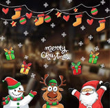 Merry Christmas Window Wall Stickers Santa Claus Deer Xmas Tree Snowflake Stickers Ornaments X