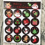 5 Sheets (16 stickers /sheets), 30mm, Round Self Adhesive Santa Christmas Sticker in Multi-colour