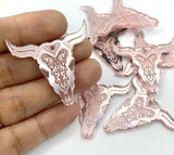 2 Pairs (4pcs),  Approx 38mm Bull shaped Boho Acrylic Pendant - Choose your colour