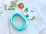 Curvy Square Shaped Polymer Clay Cutter | Fondant Cutter | Cookie Cutter in Round Centre Accent
