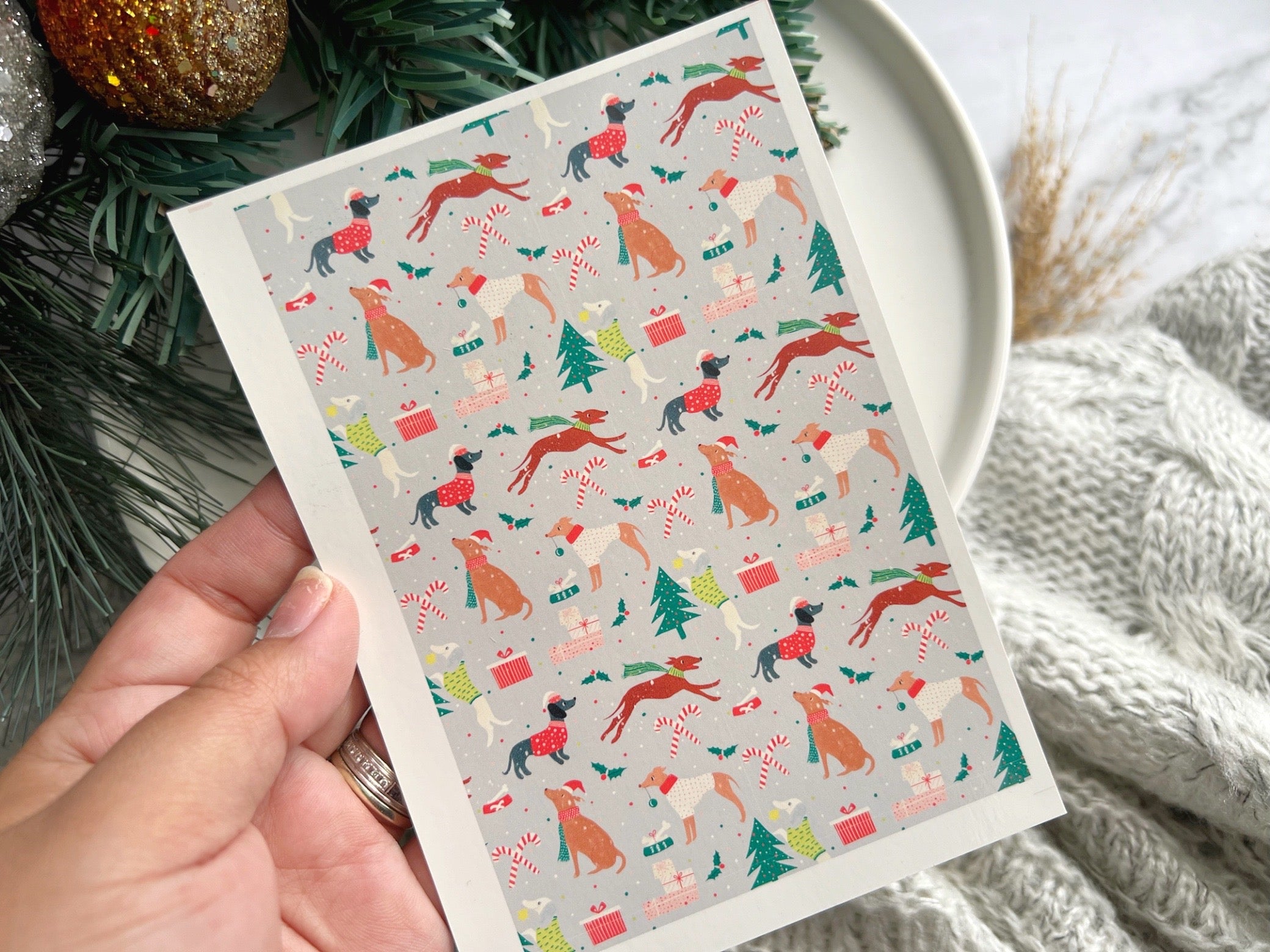 1 Sheet, Approx 13x90cm, Christmas Print Water Decal Image Transfer for Polymer Clay / Ceramics