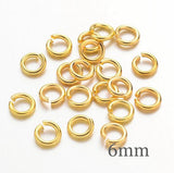 100 pcs, 6mm, Jump Rings, Close but Unsoldered, Brass, Gold Colour