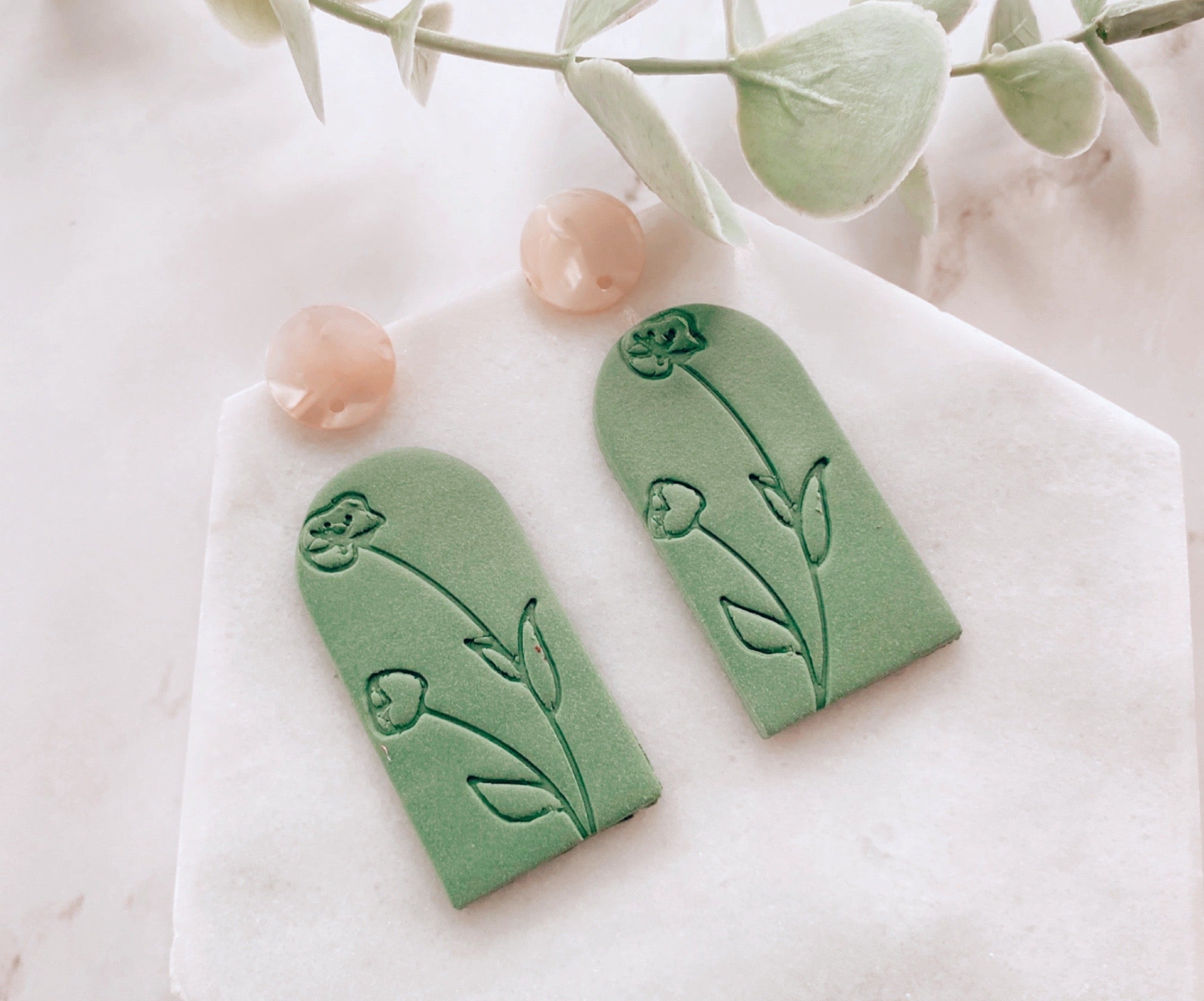 Floral 9 Clay Embossing Stamp | Fondant Stamp | Cookie Embossing Stamp | FLORAL STAMP