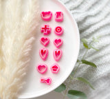 Valentines Heart Love Collection Stud Sizes Polymer Clay  Cutter | Fondant Cutter | Cookie Cutter