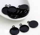 4pcs, 12mm Inner Setting,  High Quality Iron Material Pendant Cabochon - Choose your colour