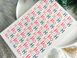 1 Sheet, Approx 13x90cm, Christmas Print Water Decal Image Transfer for Polymer Clay / Ceramics