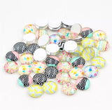 10pcs, 12mm Cabochons, in mixed print