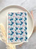 1 Sheet, Approx 13x90cm, Floral Print Water Decal Image Transfer for Polymer Clay / Ceramics