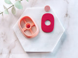 Narrow Curvy Square Donut Shaped Polymer Clay Cutter | Fondant Cutter | Cookie Cutter in Round Centre Accent