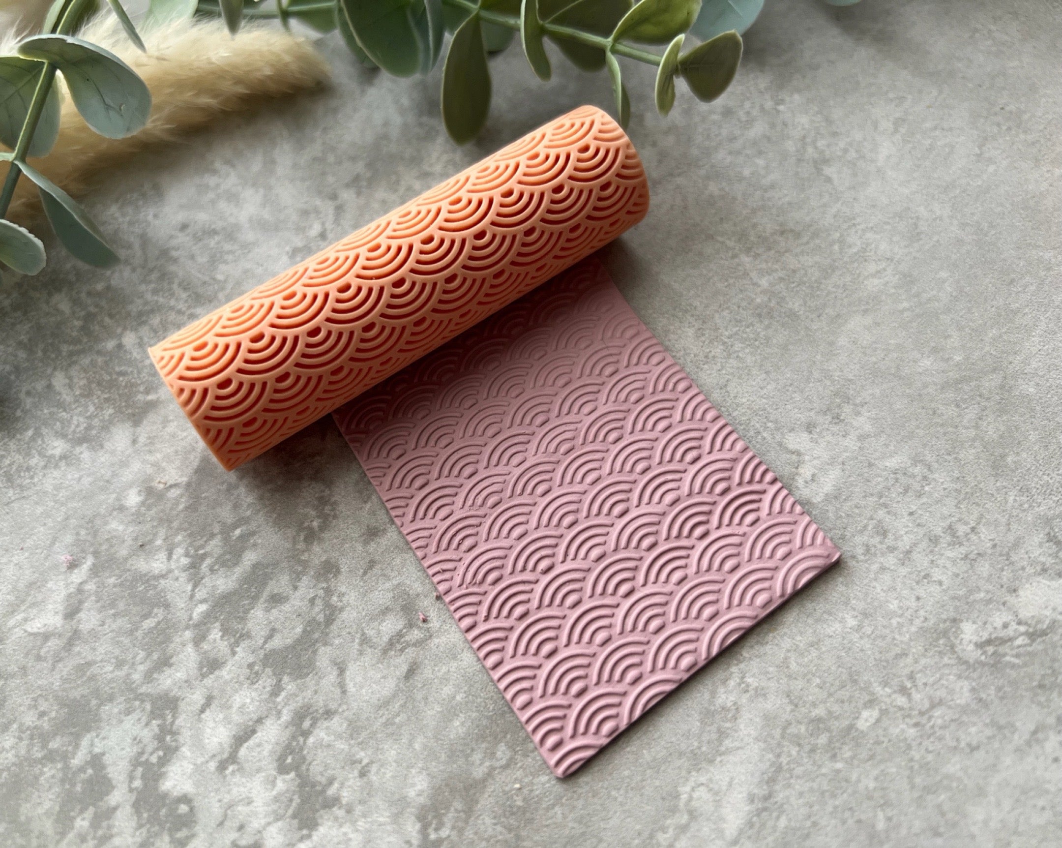 Japanese Fan Print Texture Roller |  Polymer Clay Roller | Clay Roller