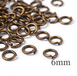 100 pcs, 6mm, Jump Rings, Close but Unsoldered, Brass, Antique Bronze Colour