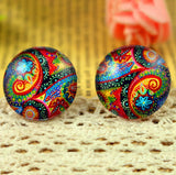 2pcs, 20mm, Glass Cabochons, in mixed print