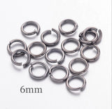 100 pcs, 6mm, Jump Rings, Close but Unsoldered, Brass, Gunmetal Colour