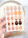 1 Sheet, Approx 13x90cm, Easter Egg Print Water Decal Image Transfer for Polymer Clay / Ceramics