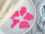 Heart Rainbow Clay Embossing Stamp | Fondant Stamp | Cookie Embossing Stamp | FLORAL STAMP