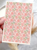 1 Sheet, Approx 13x90cm, Floral Print Water Decal Image Transfer for Polymer Clay / Ceramics