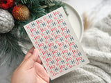 1 Sheet, Approx 13x90cm, Christmas Print Water Decal Image Transfer for Polymer Clay / Ceramics