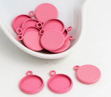 4pcs, 12mm Inner Setting,  High Quality Iron Material Pendant Cabochon - Choose your colour