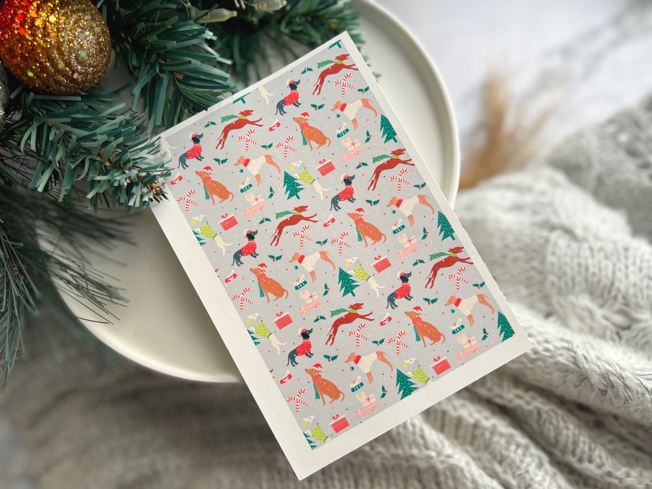 1 Sheet, Approx 13x90cm, Christmas Print Water Decal Image Transfer for Polymer Clay / Ceramics