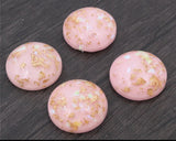 2pcs, 20mm Foiled Glass Cabochons in pink