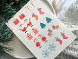 1 Sheet, Approx 13x90cm, Christmas Print Water Decal Image Transfer for Polymer Clay / Ceramics