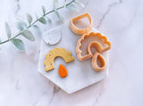 Dome, Curly Arc & Drop Shaped Set Polymer Clay  Cutter | Fondant Cutter | Cookie Cutter