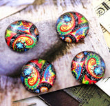 10pcs, 12mm Cabochons, in mixed print