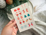 1 Sheet, Approx 13x90cm, Christmas Print Water Decal Image Transfer for Polymer Clay / Ceramics