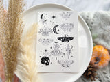 1 Sheet, Approx 14x90cm, Mystical Moth Mystical Themed Water Decal Image Transfer for Polymer Clay / Ceramics