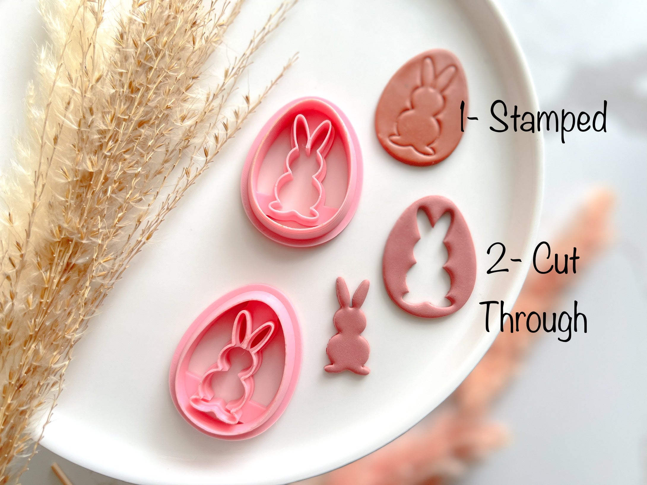 Easter Bunny Silhoutte in Egg Shape Collection Polymer Clay  Cutter • Fondant Cutter • Cookie Cutter