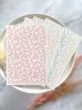 1 Sheet, Approx 13x90cm, Floral Print Water Decal Image Transfer for Polymer Clay / Ceramics