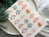 1 Sheet, Approx 13x90cm, Christmas Print Water Decal Image Transfer for Polymer Clay / Ceramics