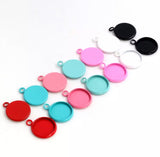 4pcs, 12mm Inner Setting,  High Quality Iron Material Pendant Cabochon - Choose your colour